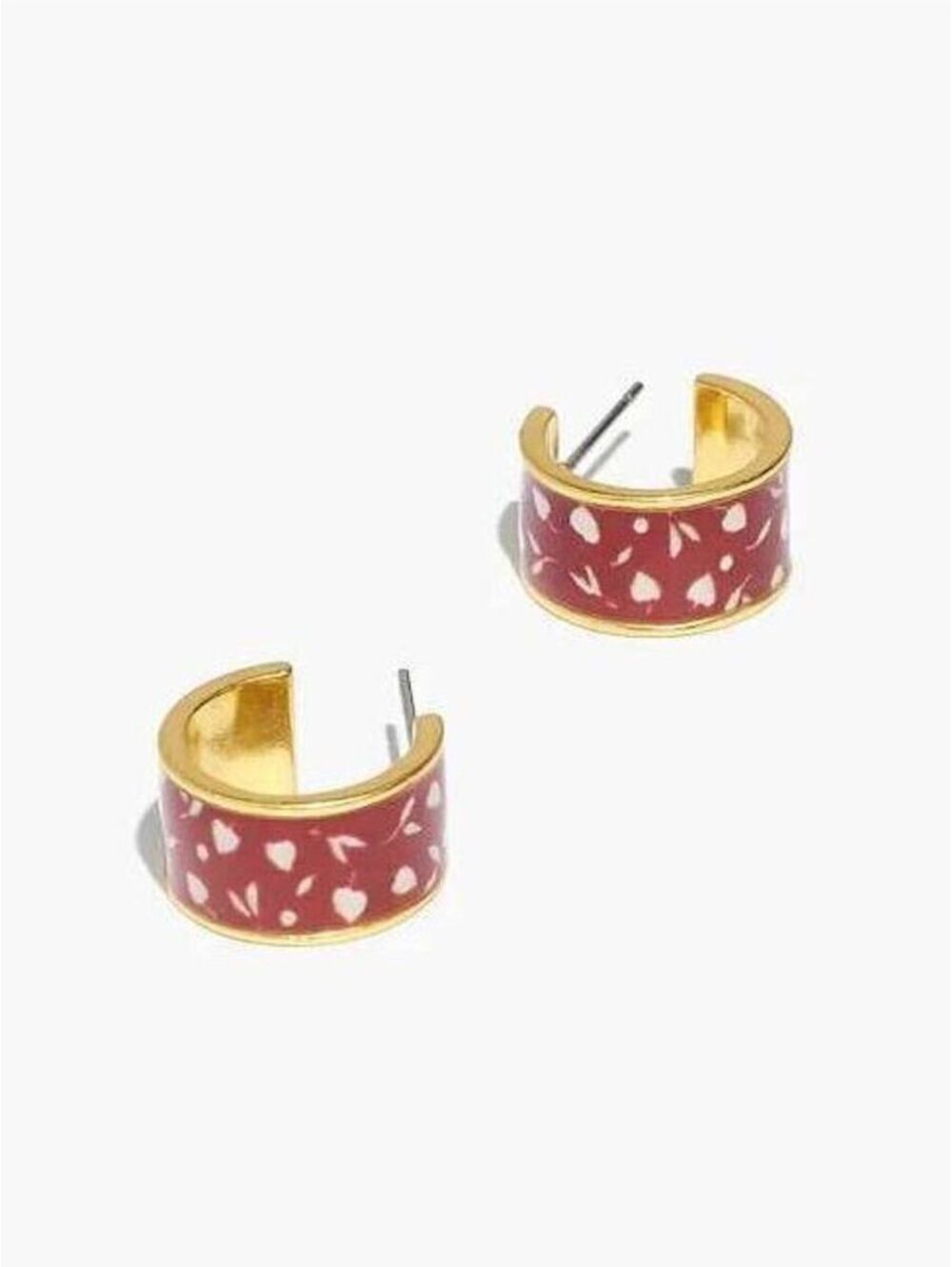 Madewell Enamel Park Picnic Huggie Hoop Earrings